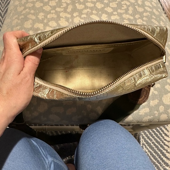 TRACOLLA CROSSBODY BAG LARGE Metallic Gold Platino - Picture 10 of 10